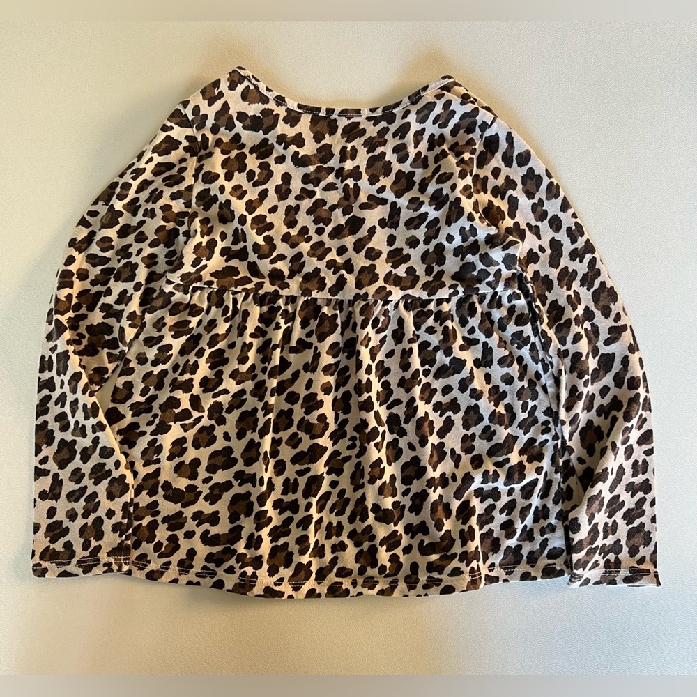 Girls Leopard Print Long Sleeve Top 4T - Picture 2 of 3